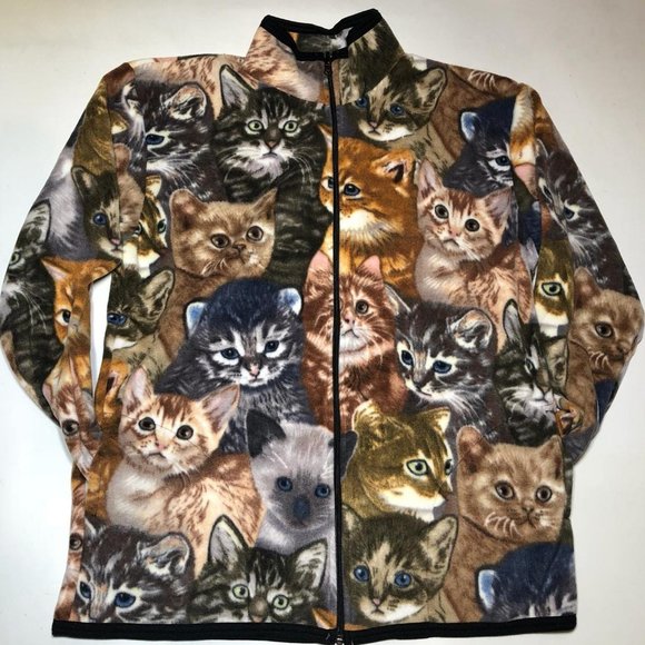 Zoofleece Cat Kitty British Shorthair Ragdoll Kitten Cats Unisex Jacket S-3X - Picture 1 of 7